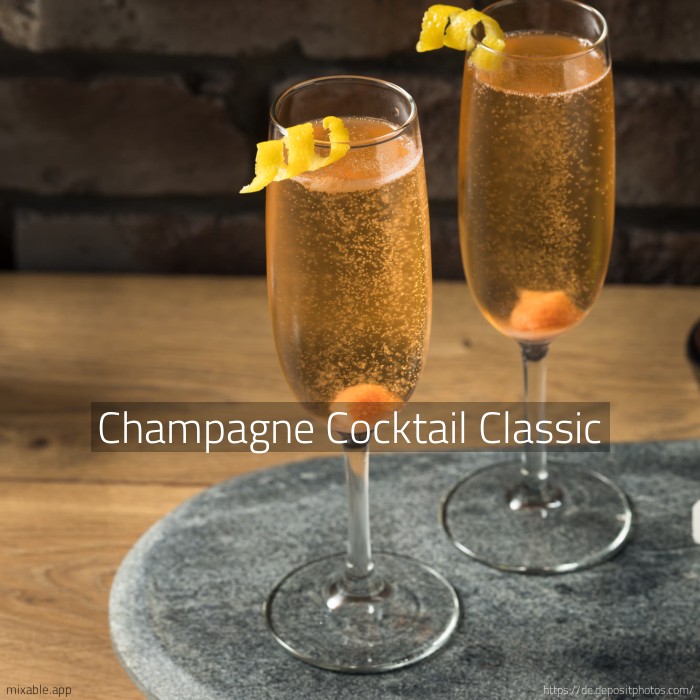 Rezept: Champagner Cocktail Classic, Cocktails &amp; Drinks | mixable.de